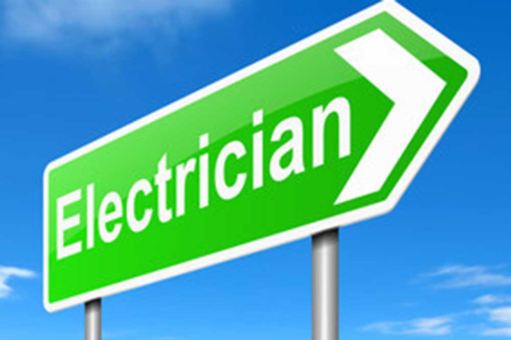 signboard saying electrician